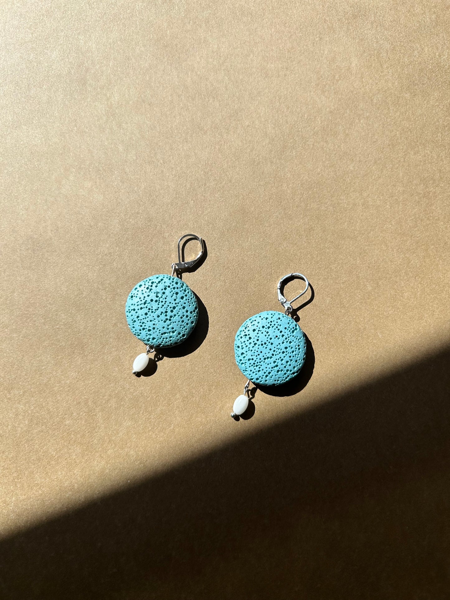 Turquoise Lava Stone Drop Earrings