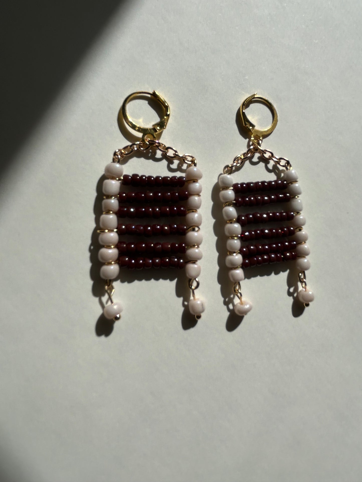 Mocha Bloom Beaded Earrings