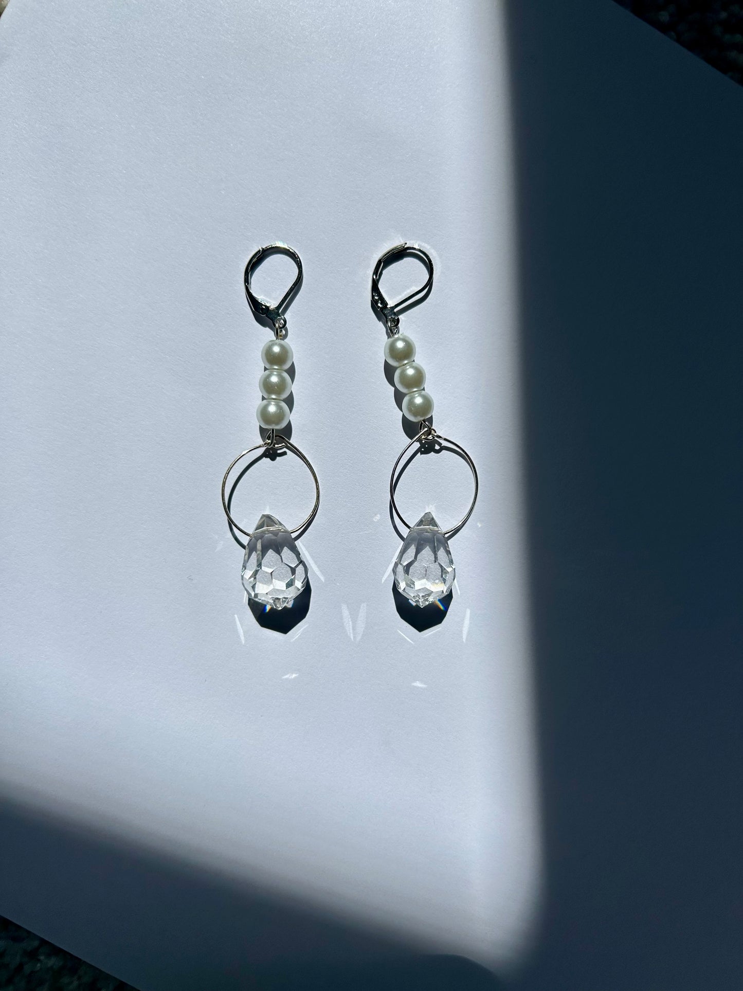 Crystal Pearl Drop Earrings